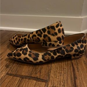 J.Crew Women’s Brown Marina Leopard Calf Hair Pointy-toe Flats size 10